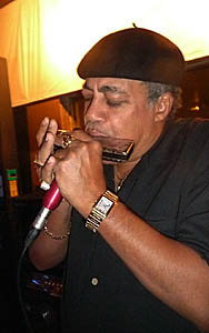 Billy Branch uses a BlowsMeAway Productions Ultimate microphone
