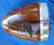 BlowsMeAway Productions custom wood bullet microphone - engraved