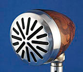 BlowsMeAway Productions custom wood bullet microphone - Starburst grill