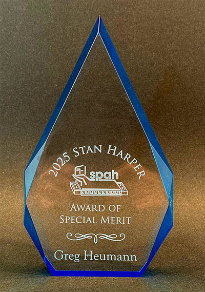 Recipient of the SPAH Stan Harper Award 2025
